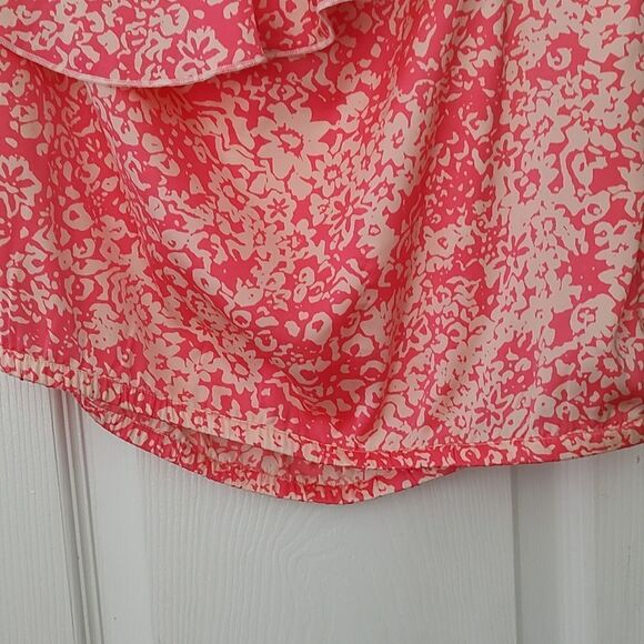 American Eagle Outfitter one shoulder  pink floral blouse  Sz M - Picture 4 of 5